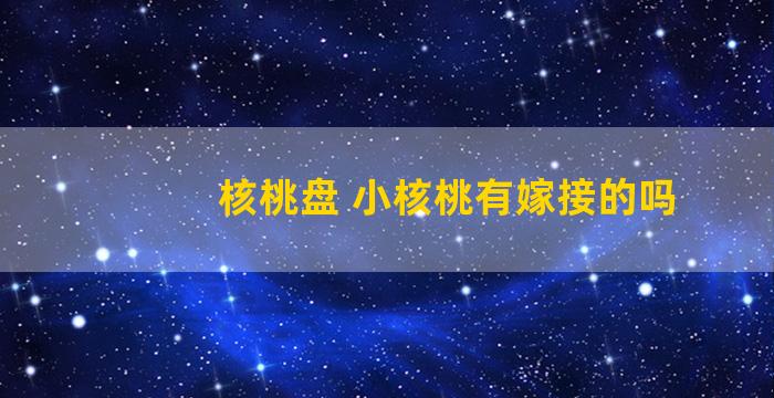 核桃盘 小核桃有嫁接的吗